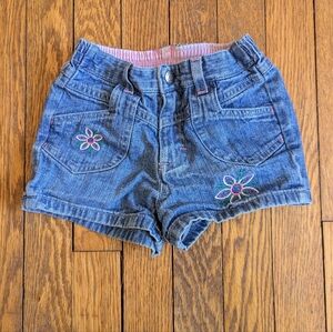00's Lee Riders Kids 4T Floral Embroidered Denim Shorts